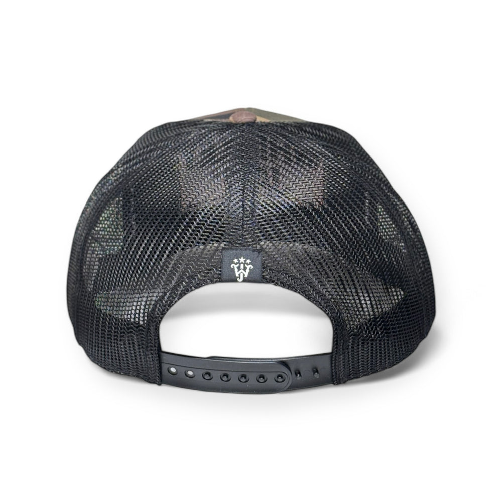 Six Panel Blaze Camo Trucker