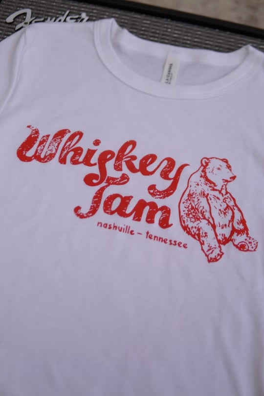 White & Red Jammy Bear Baby Doll Tee