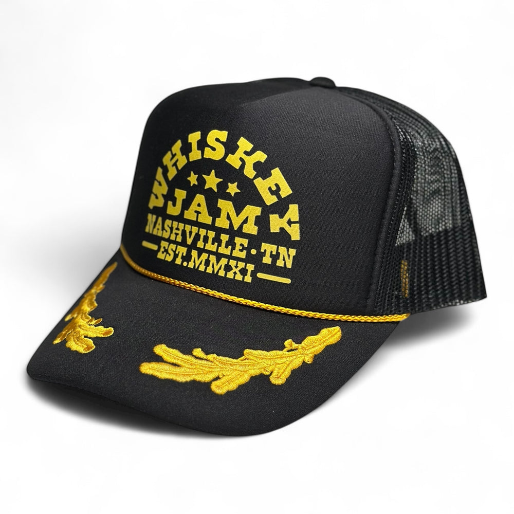 Showboat Scrambled Eggs Black Foam Trucker