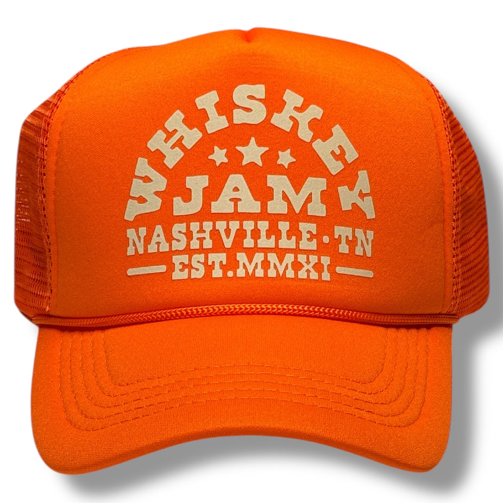 WJ Showboat Orange Foam Trucker