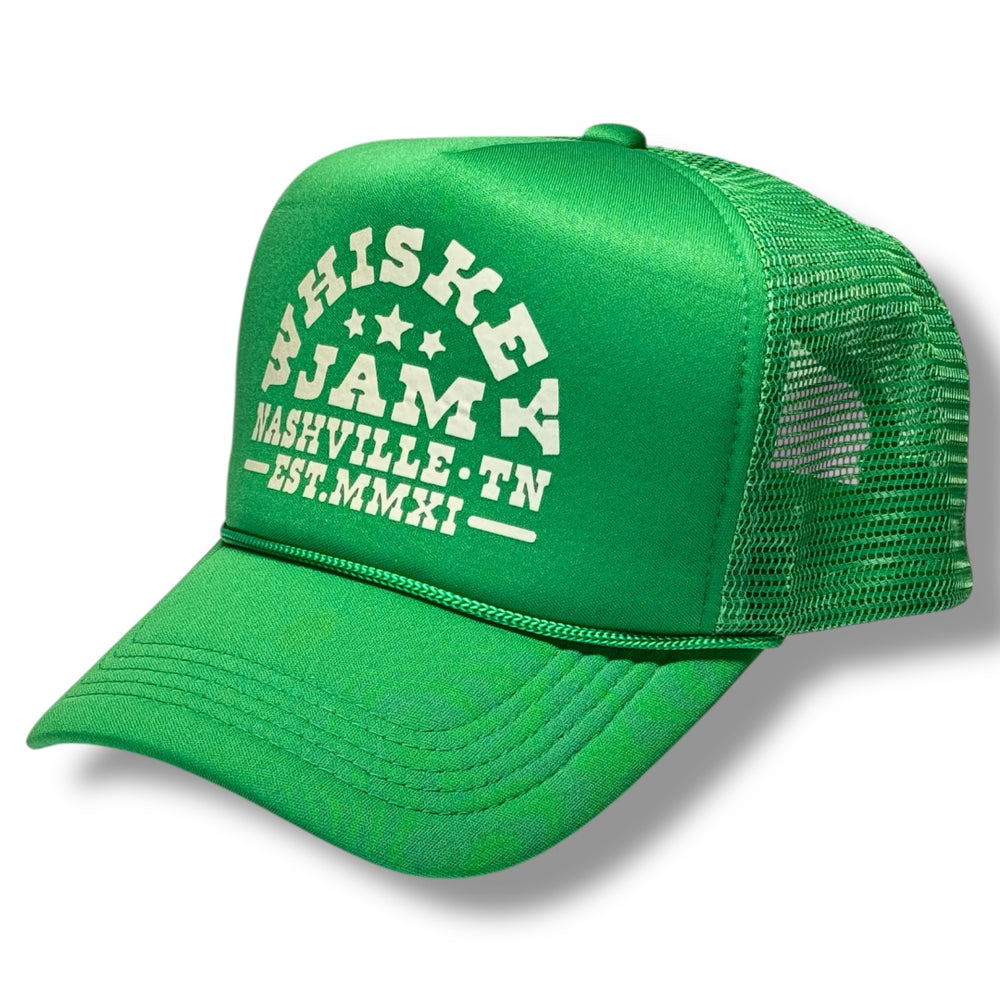 WJ Showboat Green Foam Trucker