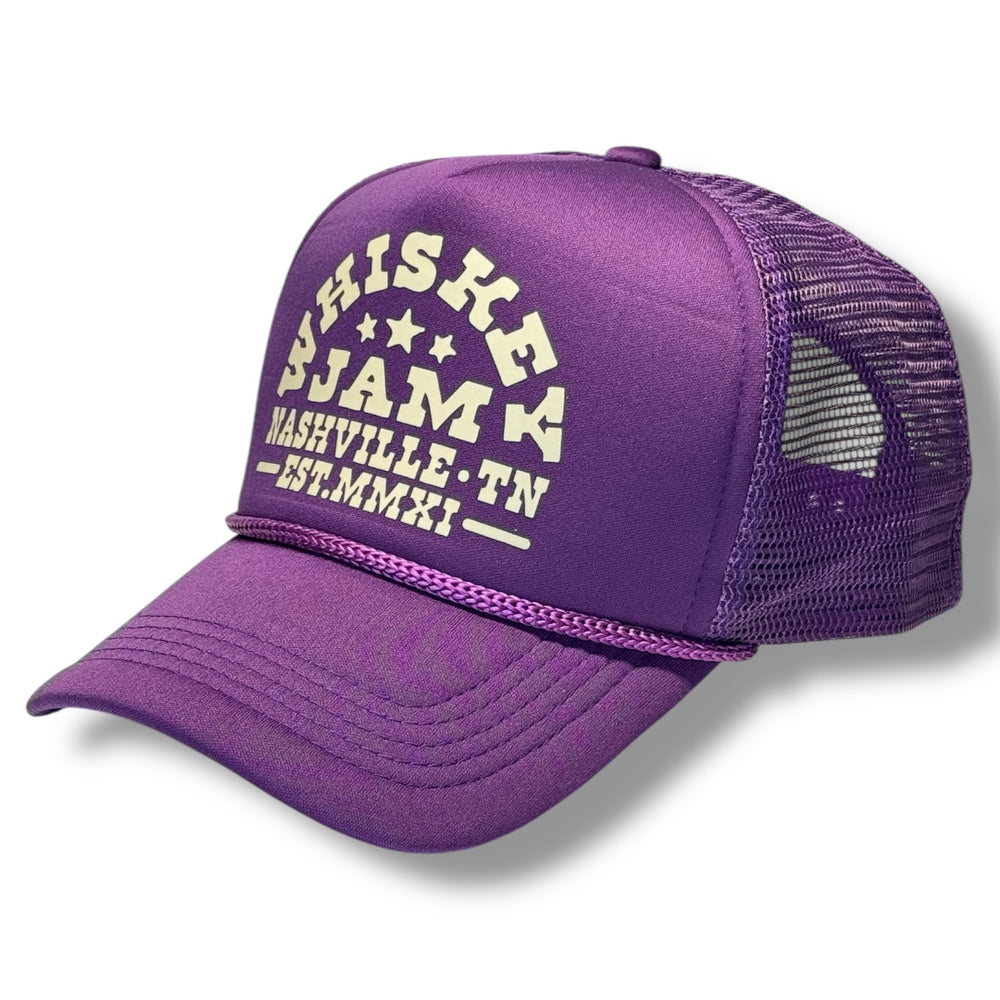 WJ Showboat Purple Foam Trucker