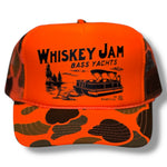 WJ Bass Yachts Blaze Orange Camo Foam Trucker