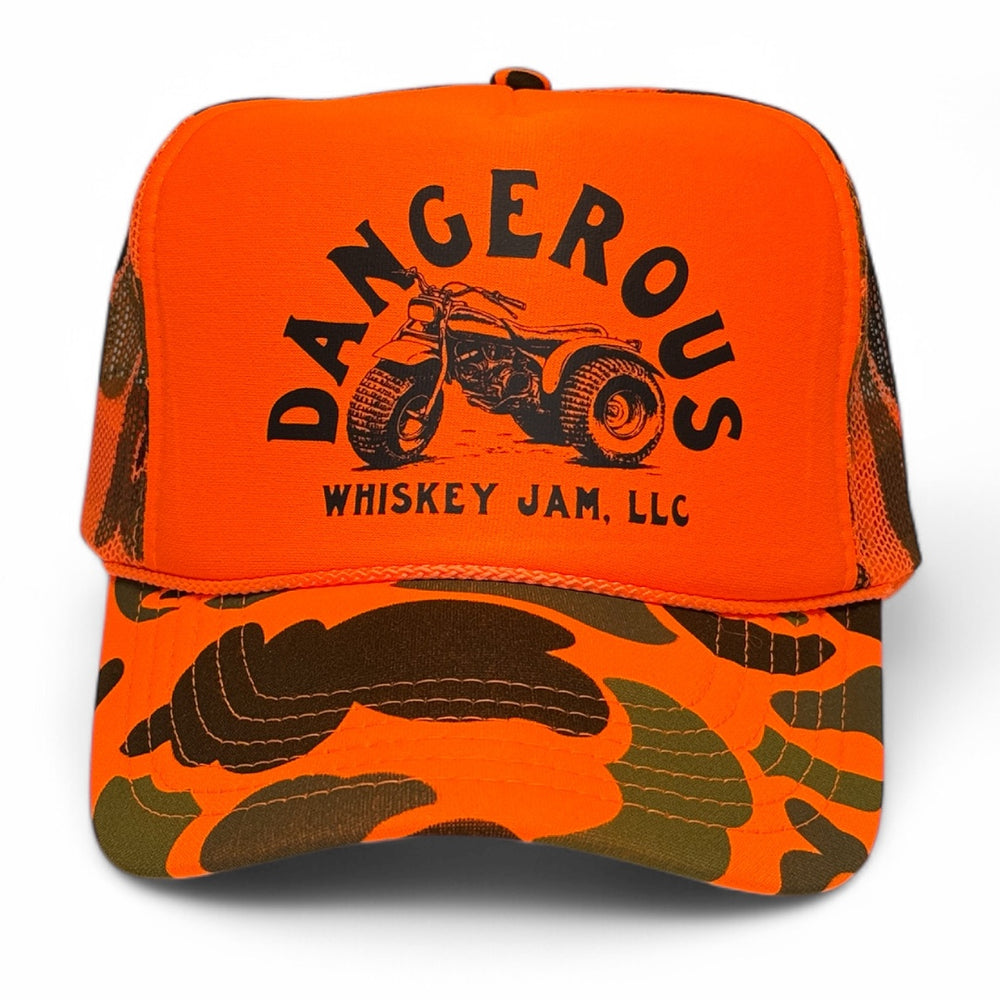 DANGEROUS Blaze Orange Camo Foam Trucker