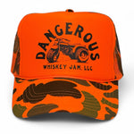 DANGEROUS Blaze Orange Camo Foam Trucker